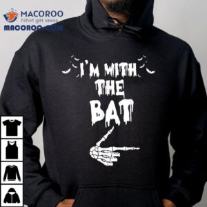 I’m With The Bat Funny Matching Couple Costume Halloween Shirt