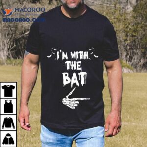 I M With The Bat Funny Matching Couple Costume Halloween Tshirt
