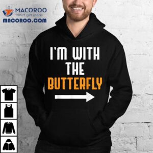 I’m With The Butterfly Costume Funny Halloween Couple Shirt