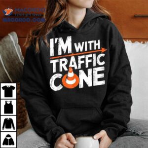 I M With The Traffic Cone Costume Funny Halloween Couple Tshirt