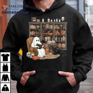 In Library Ghost Reading Books Halloween, Librarian Shirt