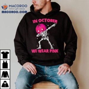 In October We Wear Pink Breast Cancer Pumpkin Halloween Boys Shirt