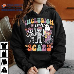 Inclusion Isn T Scary Slp Halloween Sped Teacher Ghost Mummy Tshirt