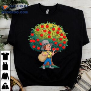 Johnny Appleseed Costume Kids Girls Planted Apple Trees Tshirt