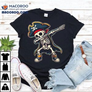 Kids Pirate Shirt Boys Toddler Dabbing Skeleton Halloween