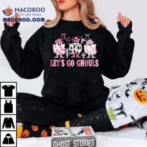 Let S Go Ghouls Pink Cowboy Ghost Spooky Halloween Tshirt