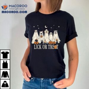 Lick Or Treat Funny Ghost Dog Cute Halloween Lover Tshirt