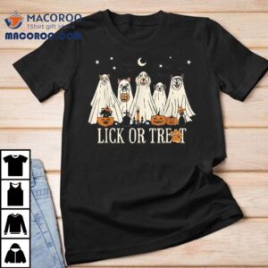 Lick Or Treat Funny Ghost Dog Cute Halloween Lover Tshirt