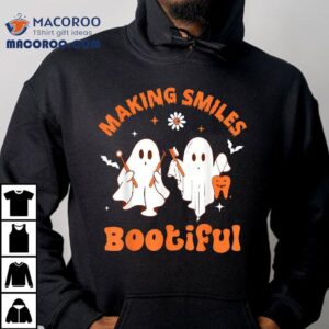Making Smiles Bootiful Funny Ghost Dentist Halloween Dental Tshirt