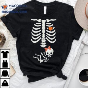 Maternity Skeleton Baby Girl Halloween Costume Pregnancy Shirt