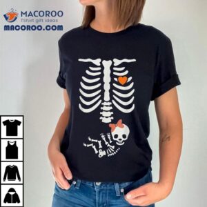 Maternity Skeleton Baby Girl Halloween Costume Pregnancy Tshirt