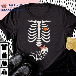 Maternity Skeleton Baby Girl Halloween Costume Pregnancy Tshirt