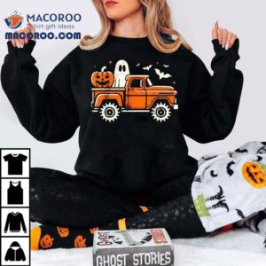 Monster Truck Shirt For Kids Boys Pumpkin Ghost Halloween