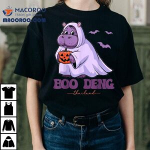 Moo Deng Cute Baby Pygmy Hippo Bouncy Pig In Thai Halloween Tshirt