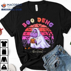 Moo Deng Hippo Baby Pygmy Hippopotamus Fun Halloween Costume Tshirt