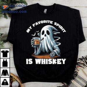 My Favorite Spirit Is Whiskey Funny Ghost Drinking Tshirt