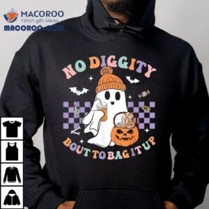 No Diggity Bout To Bag It Up Cute Ghost Halloween Kids Candy Tshirt