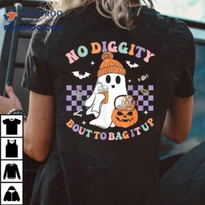 No Diggity Bout To Bag It Up Cute Ghost Halloween Kids Candy Tshirt