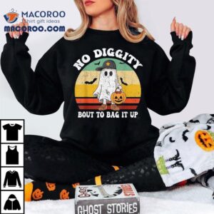 No Diggity Bout To Bag It Up Cute Ghost Halloween Tshirt