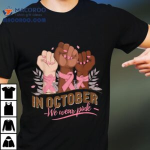 October We Wear Pink Halloween Breast Cancer Awareness Tshirt
