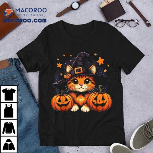 Orange Tabby Cat Halloween Graphic For Lover Shirt