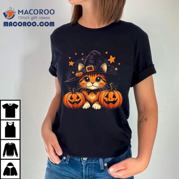 Orange Tabby Cat Halloween Graphic For Lover Shirt