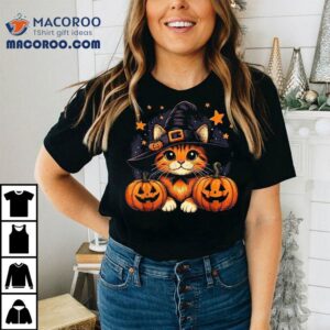 Orange Tabby Cat Halloween Graphic For Lover Tshirt