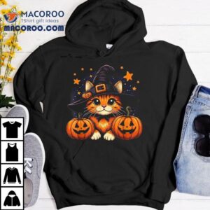 Orange Tabby Cat Halloween Graphic For Lover Tshirt