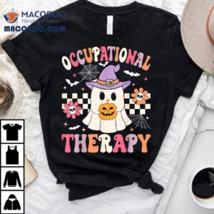 Ot Occupational Therapy Halloween Retro Ghost Shirt