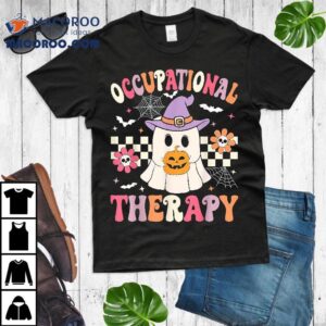 Ot Occupational Therapy Halloween Retro Ghost Shirt