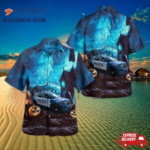 Palm Beach Police Department Ford Explorer Halloween Hawaiian Shirt