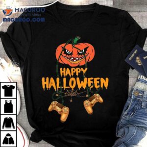 Pumpkin Gaming Gamer Happy Halloween For Boy Tshirt
