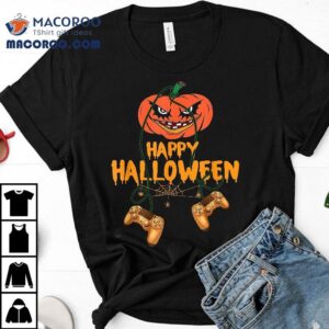 Pumpkin Gaming Gamer Happy Halloween For Boy Tshirt