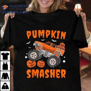 Pumpkin Smasher Toddler Halloween For Monster Truck Lover Shirt