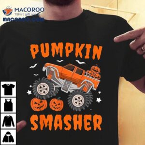 Pumpkin Smasher Toddler Halloween For Monster Truck Lover Shirt