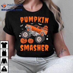 Pumpkin Smasher Toddler Halloween For Monster Truck Lover Tshirt