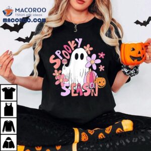 Retro Cute Ghost Spooky Season Funny Halloween Shirt