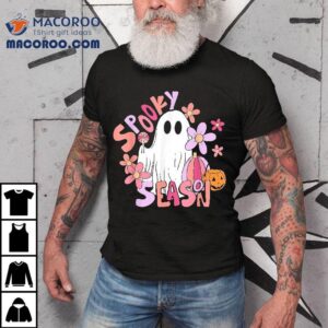 Retro Cute Ghost Spooky Season Funny Halloween Tshirt