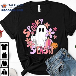 Retro Cute Ghost Spooky Season Funny Halloween Tshirt