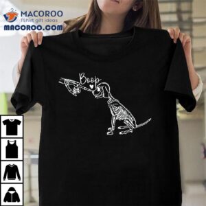 Retro Cute Skeleton Hand Boop Dog Funny Halloween Shirt