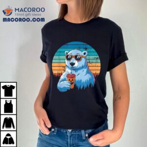 Retro Polar Bear In Sunglasses Halloween Funny Tshirt