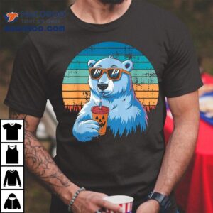 Retro Polar Bear In Sunglasses Halloween Funny Tshirt