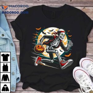 Running Skeleton Halloween Costume Sport Marathon Runner Shirt