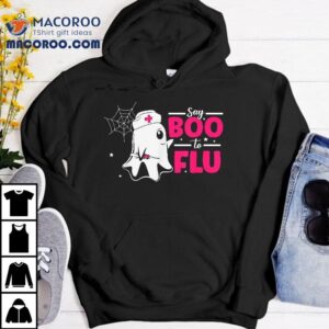 Say Boo To The Flu Halloween Ghost Nurse Shirt