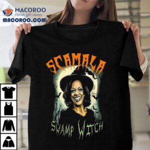 Scamala Swamp Witch Funny Anti Kamala Harris Halloween Tshirt
