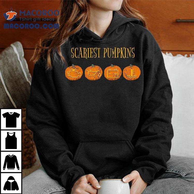 Scary Pumpkin Halloween Car Mechanic Funny Joke Check Engine Shirt Scary Pumpkin Halloween Car Mechanic Funny Joke Check Engine Shirt