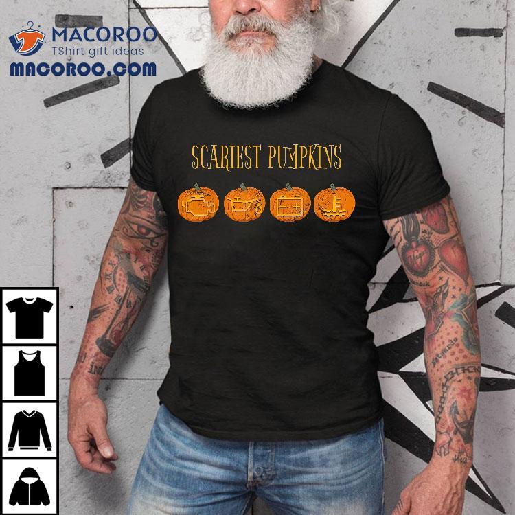 Scary Pumpkin Halloween Car Mechanic Funny Joke Check Engine Shirt Scary Pumpkin Halloween Car Mechanic Funny Joke Check Engine Shirt