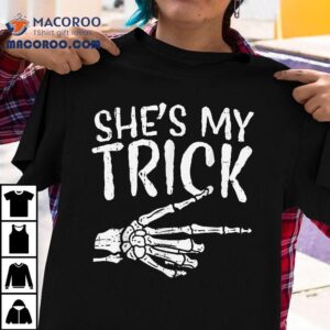 Shes My Trick Matching Couple Halloween Costume Boyfriend Tshirt