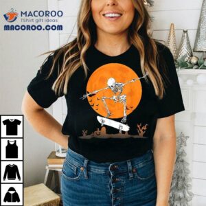 Skateboarding Skeleton Halloween Boys Skating Shirt