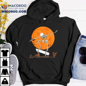 Skateboarding Skeleton Halloween Boys Skating Tshirt